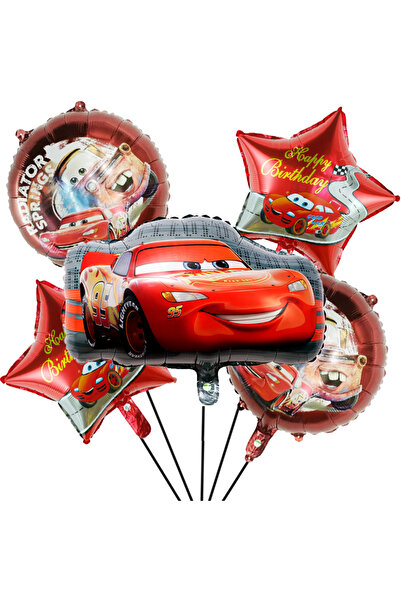 Choice كما هو موضح في الصورة، مجموعة بالونات فويل زرقاء سماوية مكونة من 5 قطع بتصميم لايتنينج ماكوين، بالونات على شكل درع للكيك، بالونات لحفلات استقبال المولود