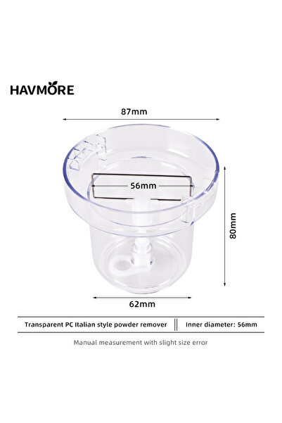 Choice White HAVMORE Durable Dosing Receiver Transparent Cup Coffee Dosing Cup Plastic 52mm Coffee Bean We
