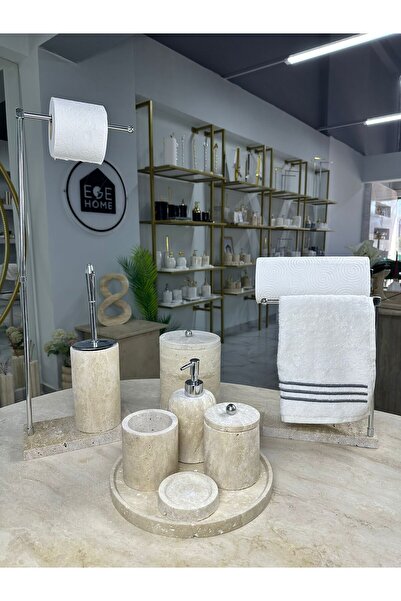 ege gross Traverten Mermer Banyo Seti- 9 Parça -Mermer Banyo Seti