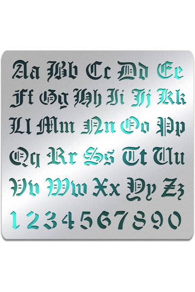 Choice AECH09-03402 Gothic A to Z Alphabet & Number Stencil Template for Pain...