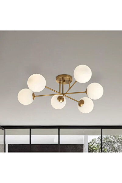 RONİSU AYDINLATMA Santa Rosa 6 Başlıklı Plafonyer Avize RA-AVZ- 2681-35-49