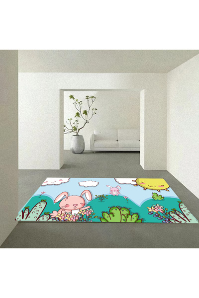 Factory Price - Cute Rabbit World Rug