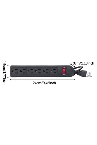 Choice Black 2m US 6 Outlet Power Strip US Plug 0.8/1M Multi Socket Extender with Switch Socket Overload Fo