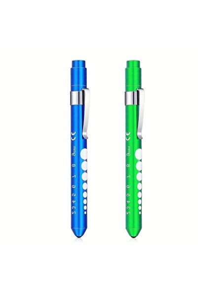 Choice Green and Blue 2 Pcs，LED Pen Lights for Nurses Reusable Student Doctor Daily Use Portable Flashlight