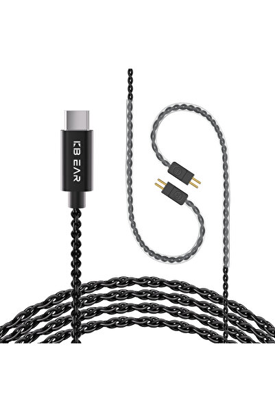 Choice كابل سماعات أذن KBEAR CX01 من النوع C ثنائي الدبابيس، بطول 1.5 متر، بد...