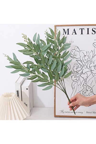 Choice قطعة واحدة من أوراق الصفصاف الرمادية، نباتات خضراء اصطناعية، أوراق أوك...