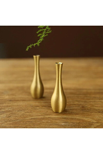 Choice 2pcs 1/2Pcs Mini Copper Flower Vase Classical Pure Design Home Decoration Craft Desk Ornament Miniat