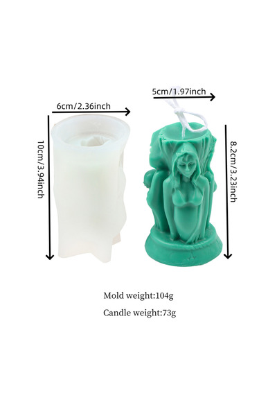Choice witch pillar 3D Witch Pillar Silicone Candle Mold Easter Theme Gypsum Clay Resin Epoxy Mold Perfect