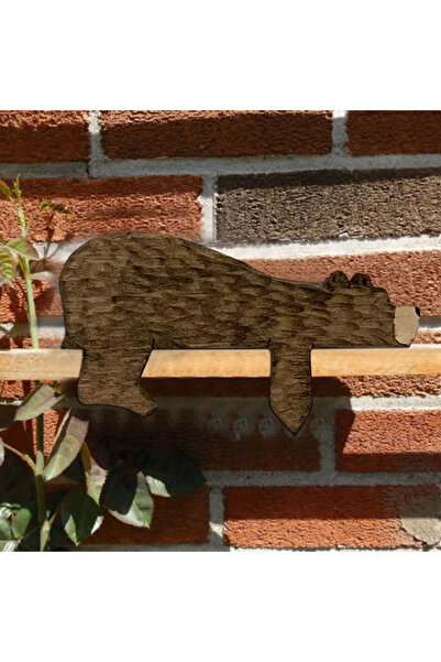 Choice قطعة واحدة من زينة باب خشبية ساحرة على شكل دب بلون الكاكي، تُستخدم كقط...