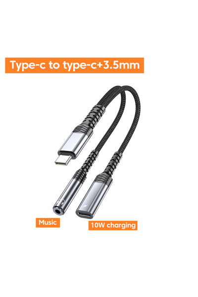 Choice محول USB-C إلى منفذ AUX 3.5 ملم، 2 في 1، USB-C إلى منفذ AUX، محول صوت ...