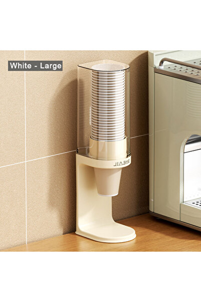 Choice White-Large Disposable cup storage rack, Luxury paper cup dispenser Suitable for disposable paper cu