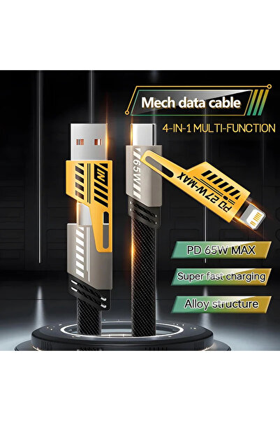 Choice 1m 4 in 1 Cable 4 in 1 Mecha Fast Charging Data Cable Cord PD 27W For ...