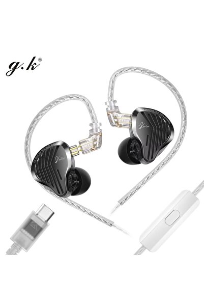 Ugreen سماعات رأس ديناميكية من نوع Type-C مزودة بميكروفون من Kz Gk Kunten، عالية الدقة، ثنائية الدبابيس، صوت جهير قوي، سماعات أذن معدنية