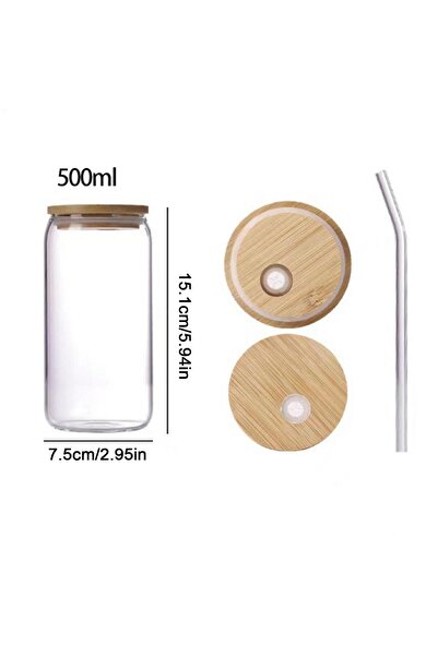 Choice other A Bow Shape Glass Cup with Lid Straw 500ml Cute Aesthetic Drinkware Iced Coffee Tumbler Matcha
