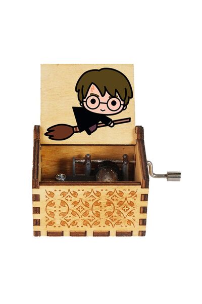 Miniso HL 943 Hand Cranked Music Box Solid Wood Antique Carved Wooden Hand Cr...