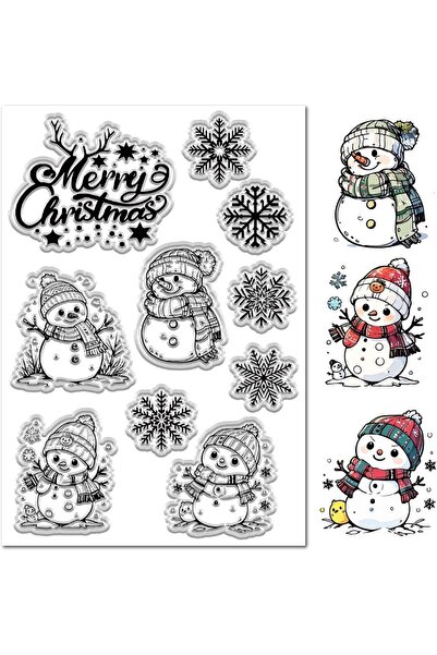 Choice AECH08-06425 طوابع شفافة لعيد الميلاد المجيد، رجل الثلج، ندفة الثلج، ع...