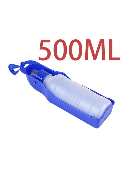 Choice زجاجة ماء بلاستيكية زرقاء سعة 500 مل للحيوانات الأليفة، قابلة للطي، لل...