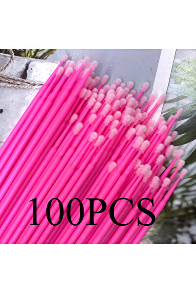 Choice5 ١٠٠ قطعة من فرشاة دقيقة وردية اللون للاستخدام مرة واحدة لإزالة الرموش، فرشاة دقيقة لوضع الماسكارا