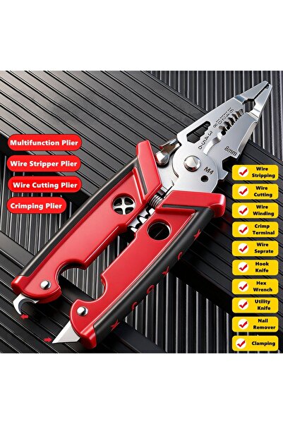 Choice 18 in 1 Electrician Pliers Multifunctional Wire Stripper Crimper Pliers Crimping Cutting Professi...