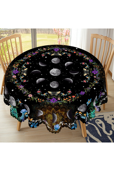 Choice Round(152)cm Bx073 1 Piece Tarot Theme Decorative Tablecloth, Mysterious Elements Energy Sun, Moon,