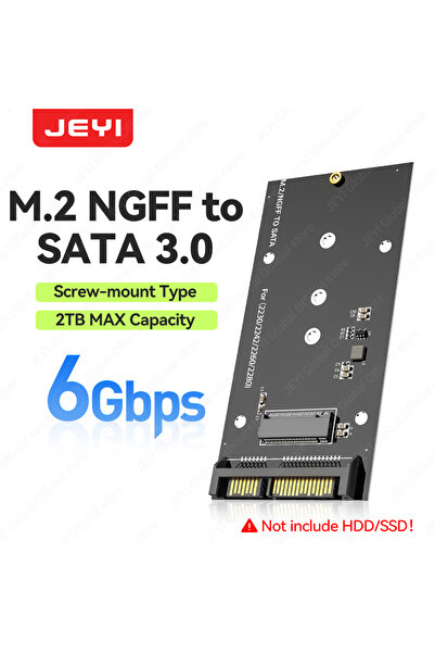 JEYI بطاقة محول مغناطيسية من نوع M.2 NGFF إلى SATA 3.0 - نقل بيانات عالي السر...