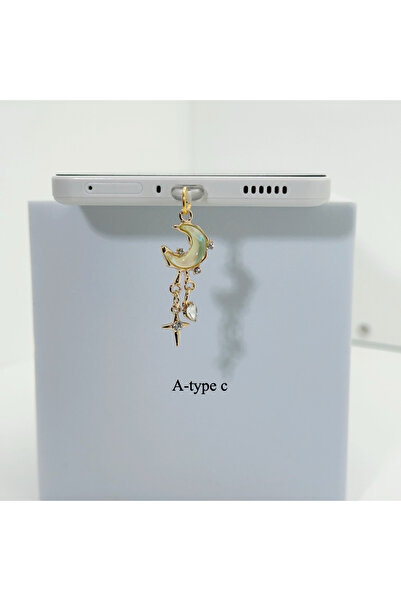 Choice سدادة غبار من النوع C، بتصميم هلال وشرابة، مناسبة لمنفذ شحن أجهزة آيفو...