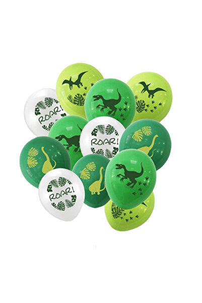 Choice 12 بالونًا مطبوع رسومات ديناصورات، مقاس 12 بوصة، للأطفال، مصنوعة من ال...