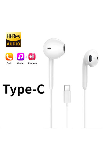 Choice1 سماعات أذن بأسلاك بيضاء من النوع C بمنفذ 3.5 ملم، متوافقة مع الهواتف ...