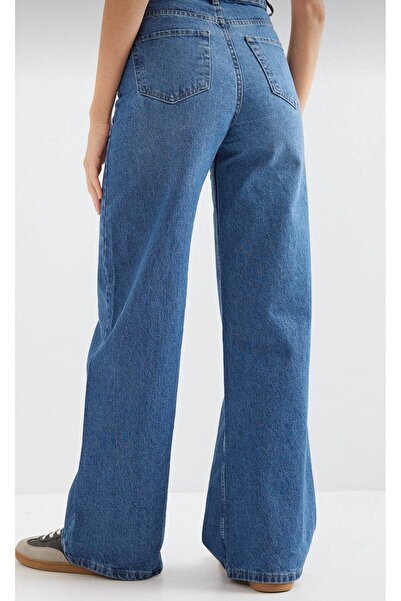 SU SHE 90's Extra Comfortable Stretchy High-Waisted Wide Leg Palazzo Jeans 90% Cotton