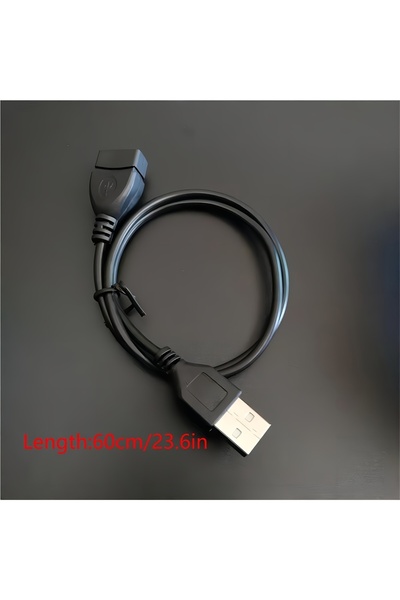 Choice4 60cm 23inch 1pc 3.3ft USB 2.0 A Male to A Female Data Sync Black Char...