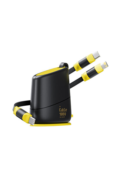 Choice 1.2m 2 in 1 Black 100W 2 in 1 USB C Multi Fast Charging Cable,Desktop Retractable Cord,Type C Charge