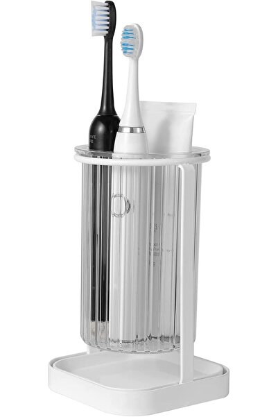 Arabest Toothbrush Holders with Drain Tray, Hanging Toothbrush and Toothpaste Holder Organizer