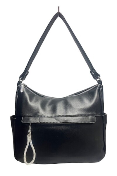 OEM Women's Shoulder Bag, Black Leather, Crossbody