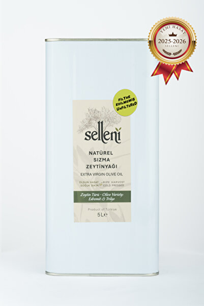 Selleni Olgun Hasat Natürel Sızma Zeytinyağı Edremit & Trilye Filtresiz 5 L (...