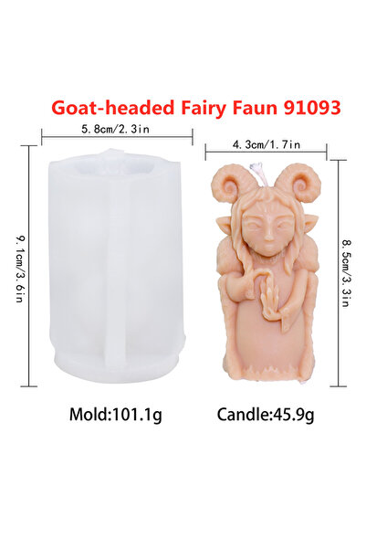 Choice قالب فاون 91093، قالب سيليكون على شكل ماعز قزم قوطي، قالب شموع، قالب شمع للعلاج العطري، قالب طين بوليمر، قالب تمثال من الراتنج