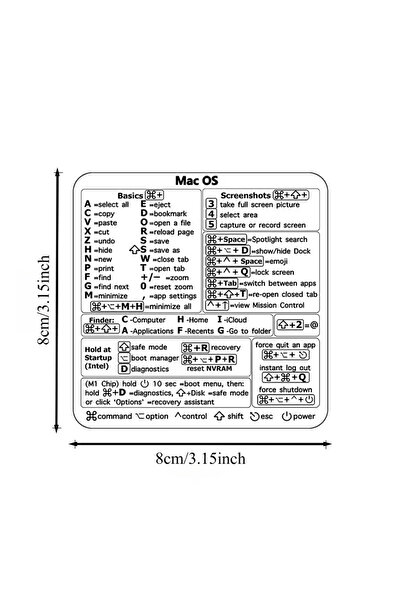 Choice 1pc 1pc ​​MacBook Keyboard Shortcut Stickers - Boost Productivity Easy-to-Use App Management, Fix Te