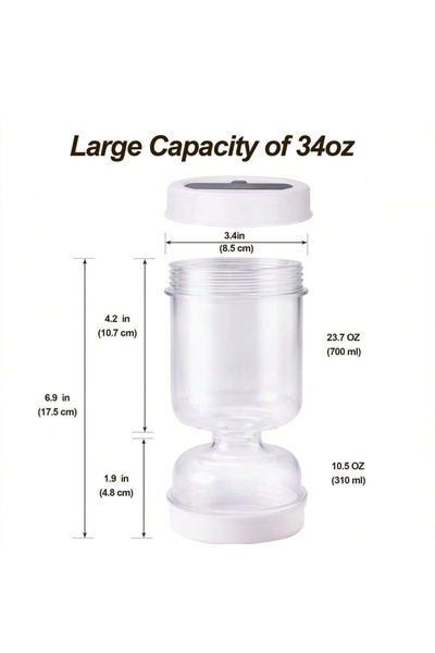 Choice مجموعة برطمانات المخللات، موزع جاف ورطب، منظم تخزين زجاجات الطعام، منظم مطبخ، برطمان كيمتشي للتخمير