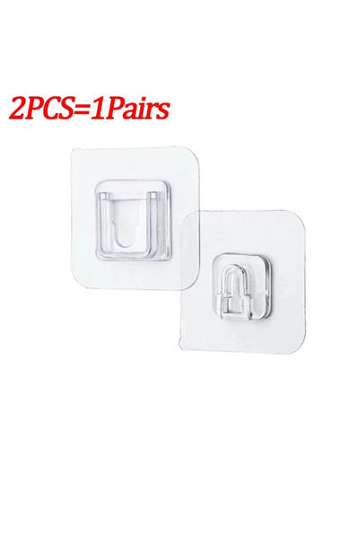 Choice 2 Pcs - 1 Pairs Double Sided Adhesive Wall Hooks Invisible Traceless Removable No Residue Strong G