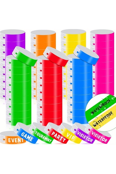 Choice3 Blue 400pcs Colorful Tyvek Wristbands, Tamper Proof Event Bracelets f...