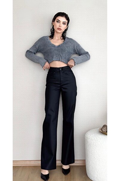 SU SHE 90's Extra Comfortable Stretchy High-Waisted Wide Leg Palazzo Jeans 90% Cotton