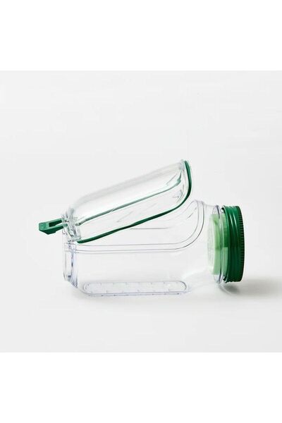 Choice Transparent Creative Fruit and Vegetable Salad Jar with Side Opening Lid, Dry Wet Separation Salad B