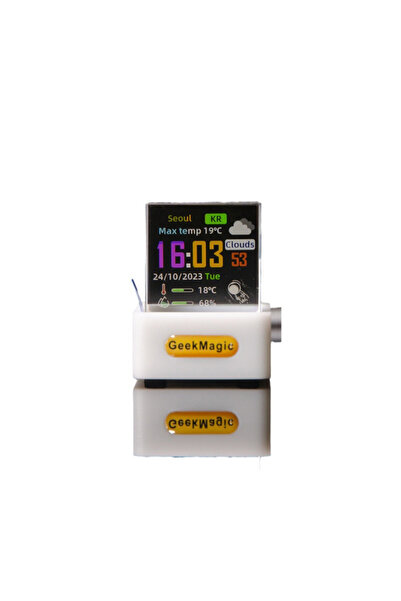 Choice white G2904B GeekMagic GIFTV Crystal Holographic Desktop Decoration Smart Weather Station Digital Cl