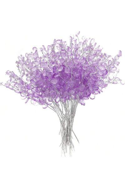 Choice 20 قطعة بنفسجي، 10/20 قطعة، نباتات اصطناعية، قطرات ماء من الكريستال ال...