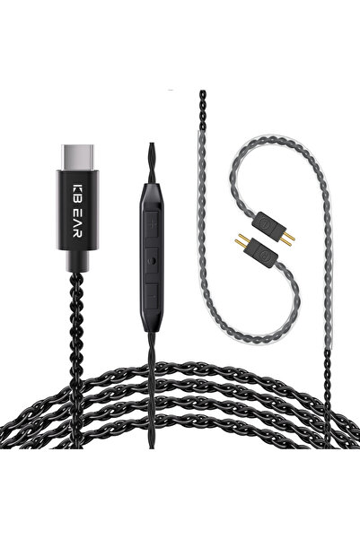 Choice 2PIN with mic KBEAR CX01 Type C 2PIN Earphones Cable 1.5m in Length optional QDC/0.78mm/TFZ PIN OFC