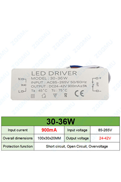 Choice DC 85-265V 30-36W-900mA LED Constant Current Driver 12W 20W 30W Power ...