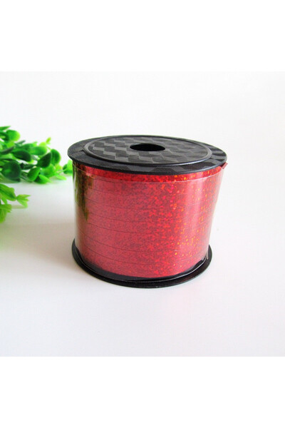 Choice شرائط بالونات فويل حمراء بطول 90 ياردة، شرائط ليزر، خيوط بالونات ذهبية...