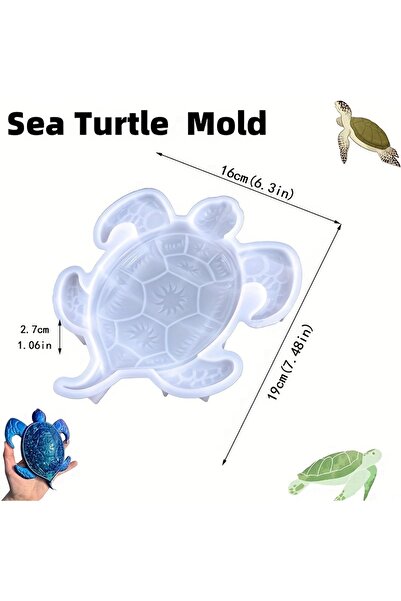 Choice قوالب راتنج شفافة ثلاثية الأبعاد على شكل سلحفاة، قوالب راتنج سيليكون كبيرة على شكل سلحفاة، ذات طابع بحري