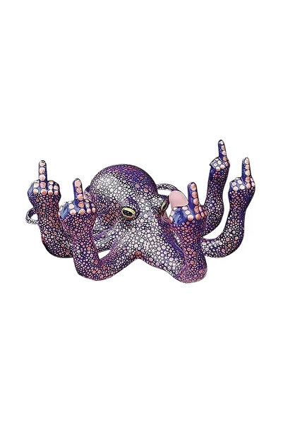 Choice تمثال حديقة مصغر على شكل أخطبوط مع إضاءة، مناسب للمكتب أو البار أو كقط...