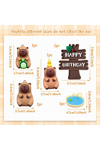 Choice مجموعة واحدة من زينة كعكة لافينتي على شكل سمكة كابيبارا صغيرة، مستلزما...