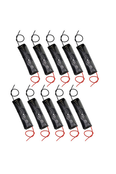 Choice 10pcs 1 Slot 10pcs 1X 18650 Battery Case Holder With Wire Lead DIY Rechargeable Li-ion Battery Stora